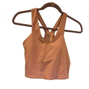 NWT Alo Yoga real tank bra VINTAGE PINK Size S